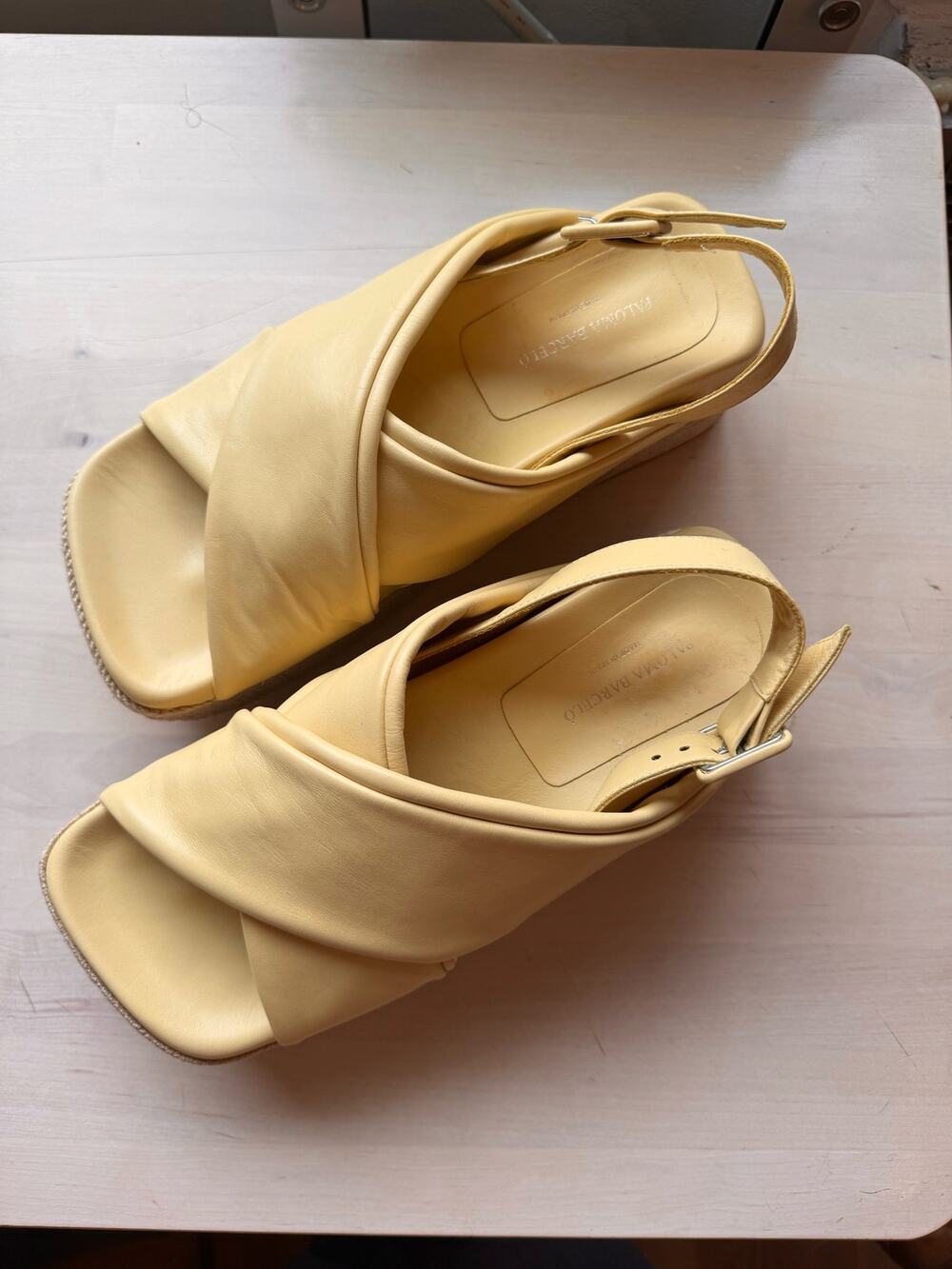 PALOMA BARCELÓ Lea Slingback Platform Wedge Sandals Size EU 38 / US 8